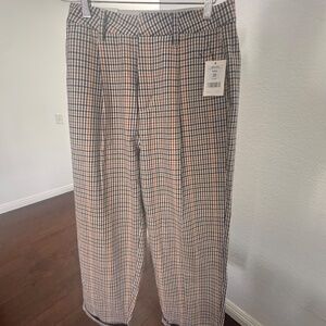 Brixton pleated plaid pants